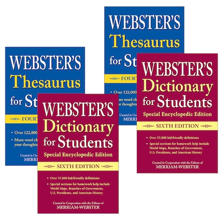 Merriam-Webster Websters For Students Dictionary/Thesaurus Shrink-Wrapped Set, PK2 9781596951839